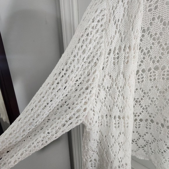 Jessica London open knit white cardigan y2k beachy feminine woman size 22 - Picture 4 of 7